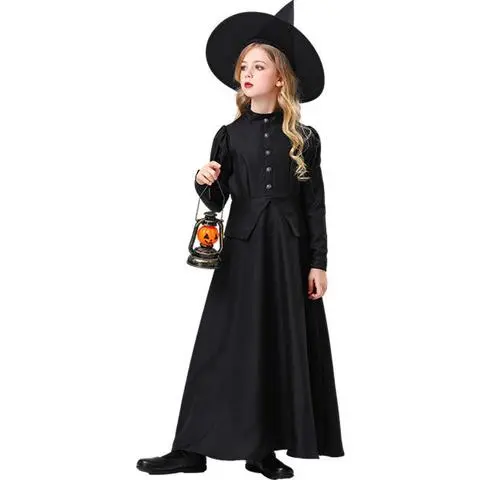 舞台表演服新款cosplay女服装巫师舞会万圣节魔法师亲子化妆儿童
