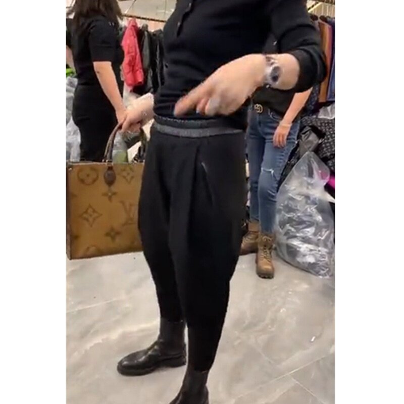 9786大爱美依缘2026春季新款黑色女哈伦裤休闲宽松萝卜裤显瘦女裤