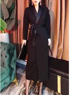 23006大爱美依缘2025早春新款连衣裙翻领时尚修身显瘦长款女裙