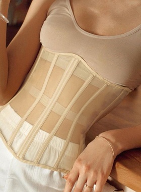 22513P夏季新款网纱显胸短款束腰背心女装时尚气质休闲修身上衣女