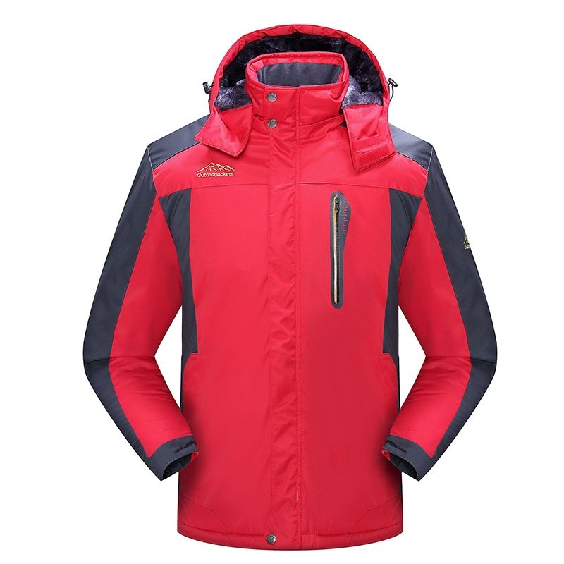 L-9XL户外冲锋衣828男女大码加绒加厚登山服冬防风保暖棉衣适合二