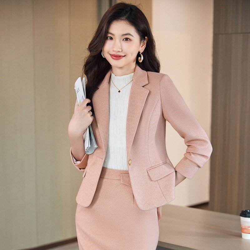 粉色毛呢西装套装女2023新款秋冬气质小个子女士休闲西服套裙秋季,女装/女士精品,职业女裙套装,淘宝优惠券,粉丝福利购,淘宝优惠卷
