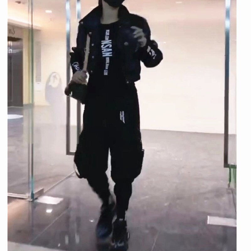 9726大爱美依缘2025秋季新款时尚套装黑色印花字母休闲显瘦女装潮