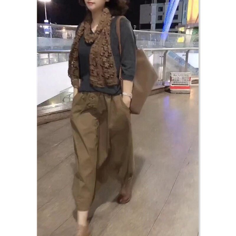 22617大爱美依缘2025春季新款灰色宽松T恤洋气高腰半身长裙显瘦女
