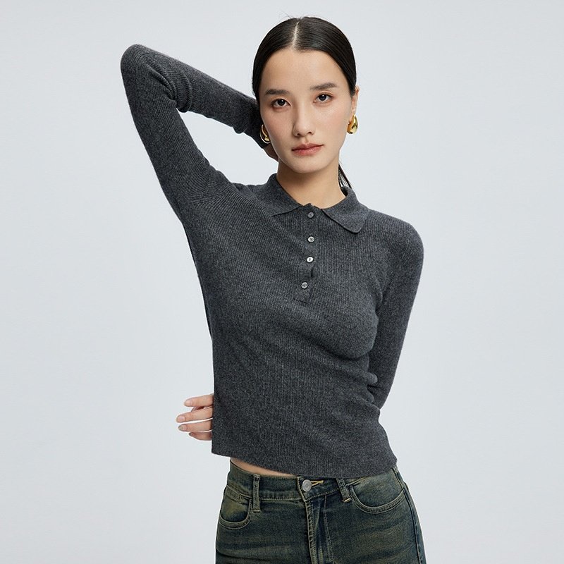 POLO领羊绒衫女秋冬修身套头毛衣气质短款针织上衣羊毛打底衬衫女,女装/女士精品,羊绒衫,淘宝优惠券,粉丝福利购,淘宝优惠卷