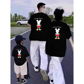 t恤衫 亲子装 纯棉短袖 夏季 衣服全家福炸街出游 一家三四口2026新款