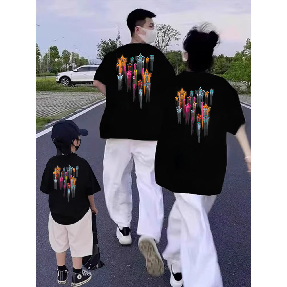 亲子装一家三四口2026新款夏季纯棉短袖t恤衫衣服全家福炸街出游