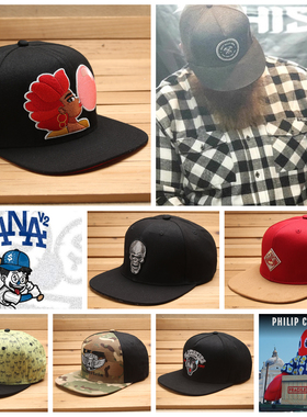 欧美ins小众孤品恶搞联名平檐硬顶hat嘻哈棒球帽工装风snapback