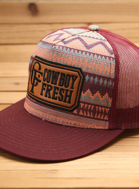 Cowboy  Aztec Pattern Trucker Hat 西部复古阿兹特克织纹网眼帽