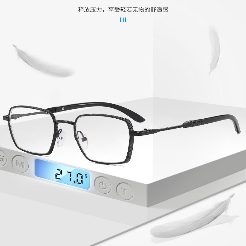 跨境金属方框老花镜男复古质感文艺气质商务高清防蓝光阅读远视镜