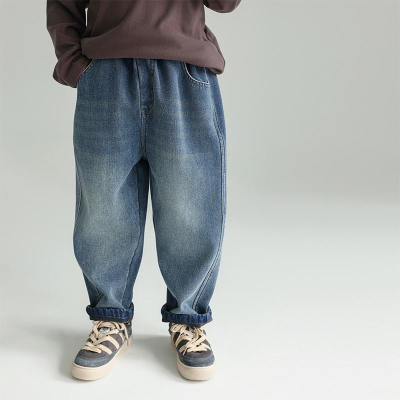 长裤一体绒牛仔裤儿童