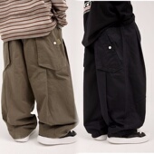 日系童装 工装 儿童宽松垮裤 2024秋装 男童百搭休闲直筒裤 阔腿裤 裤 潮