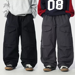男童加绒大口袋工装裤儿童冬季户外露营速干面料保暖厚实休闲长裤
