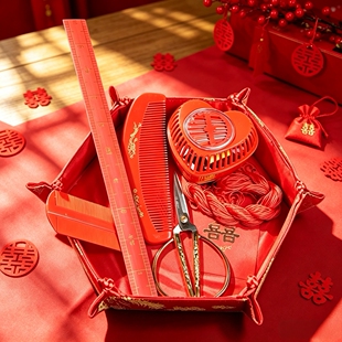 置办嫁妆针线包配件-红尺子红色子孙尺量布市尺 婚庆喜品百子千孙