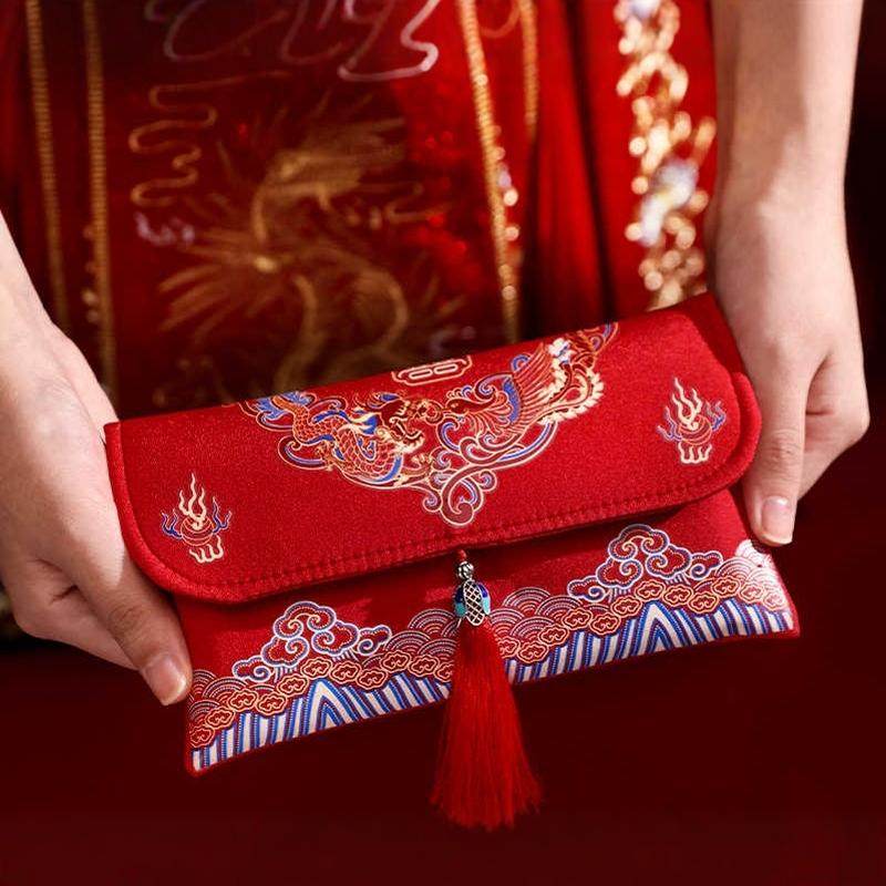 结婚万元包改口包礼金包布艺红包图片