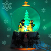 大号圣诞水晶球音乐盒八音盒生日儿童礼物创意圣诞节礼品七彩发光