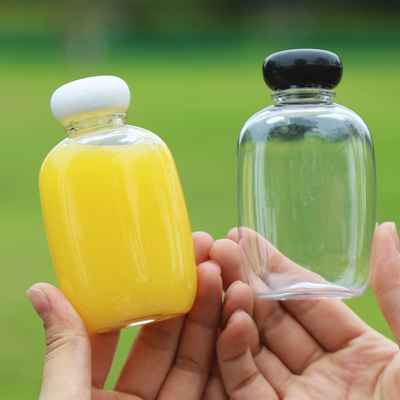 100ml透明PET塑料瓶 冷饮奶茶果汁迷你瓶食品级一次性小扁瓶包邮