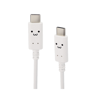 ELECOM 笑脸数据线USB2.0TypeC双头PD60w快充线材高速传输连接线适用华为苹果15笔记本电脑公对公2m充电线