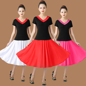 新款 上衣两件套女夏 练功服跳舞衣服裙子半身裙短袖 广场舞服装 套装