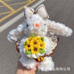 创意长耳兔挂饰可爱垂耳小白兔子毛绒挂件公仔钥匙扣女生包包挂饰
