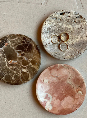 大理石首饰收纳ins轻奢装饰托盘