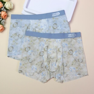 男短裤 冰丝舒服手感速干无痕薄款 新款 凉滑冰丝杜比骑士男内裤