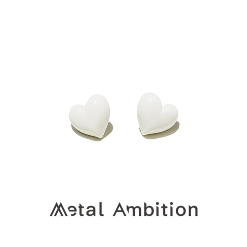 彩色珐琅甜美风爱心耳钉时尚小众