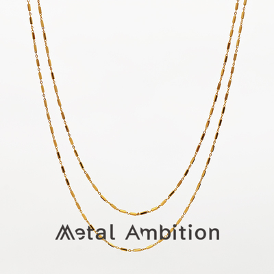 mso纯银镀金竹节女复古项链