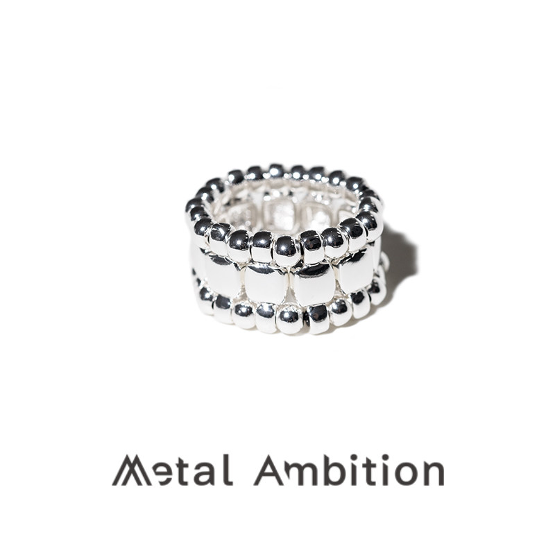 Metal Ambition金属野心珠子造型戒指男女同款可调节指环