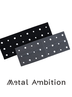 Metal Ambition金属装饰发带铆钉瑜伽运动头带黑色