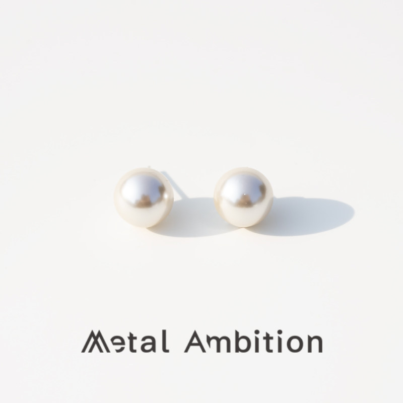 贝珠耳钉女白色圆形轻奢设计高级感耳饰2026年新款