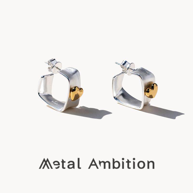 金属野心不规则耳钉女小众设计感