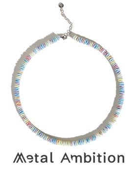 纯银彩色串珠项链女夏日小清新百搭款