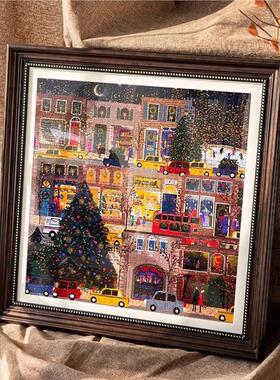 圣诞冬灯拼图相框galison画框框架挂墙装裱70*50拼图框新年装饰