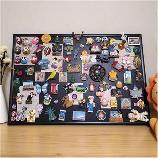 冰箱贴展示板磁吸小黑板挂墙带支架框挂式徽章收纳板展示画框装饰