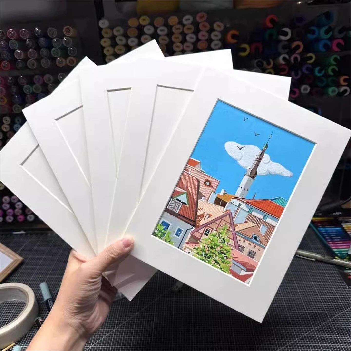 10个卡纸画框加背板防尘膜硬卡裱框自装A4纸画框装裱卡纸艺术画框