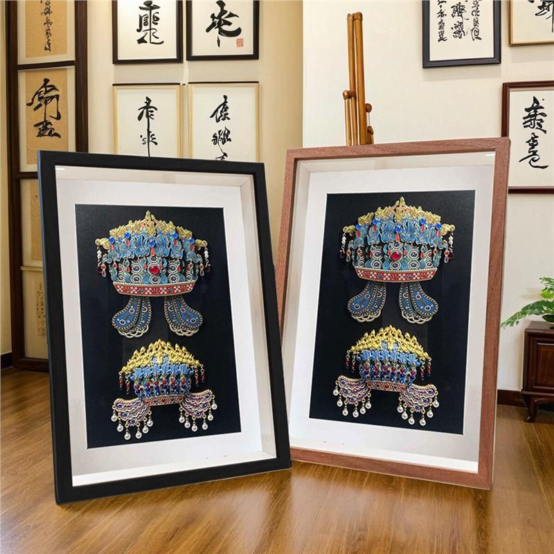 国博凤冠冰箱贴相框磁吸防尘冰箱贴展示板收纳摆挂台画框中空5cm