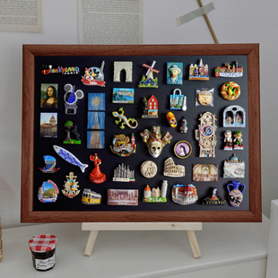 磁吸板小黑板冰箱贴展示板磁铁化妆品收纳板挂墙展示框挂式照片墙