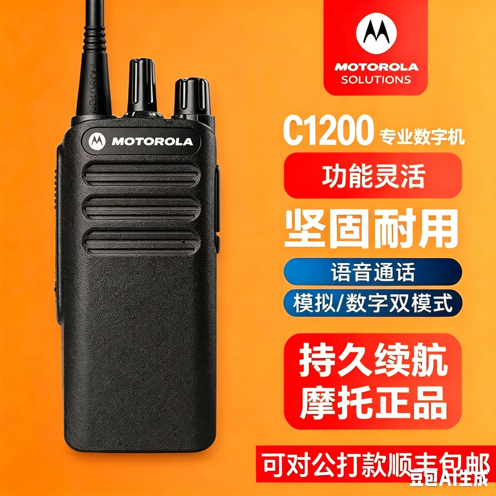 原装摩托罗拉XIR C1200数字对讲机民用大功率户外手持商用手台