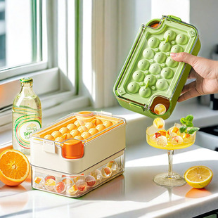 家用一步快速出冰球制冰模具便捷冰格自制脱冰块大容量冰箱神器