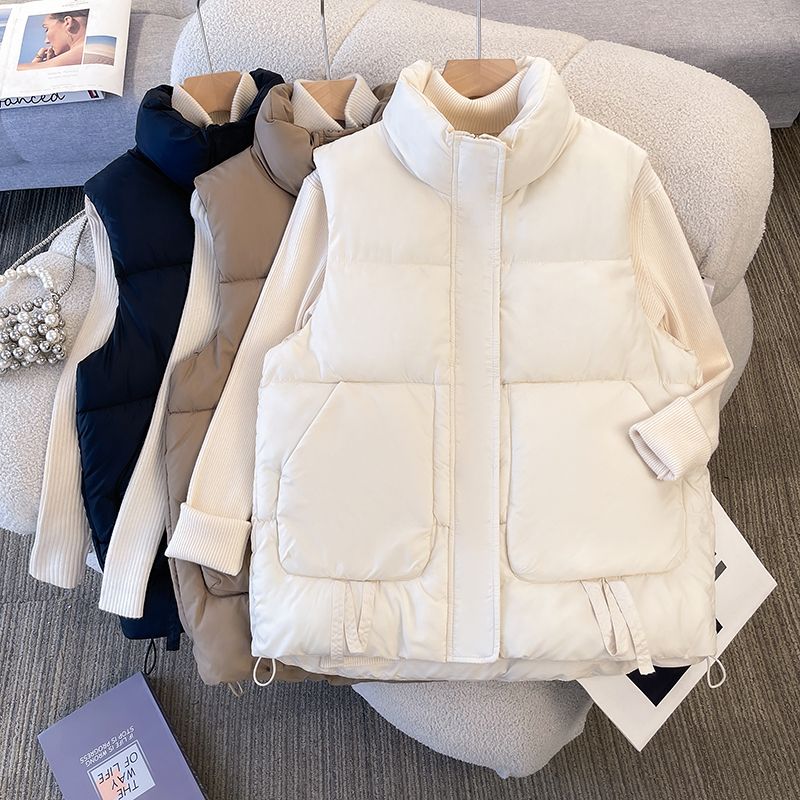 羽绒棉马甲女秋冬外穿棉服2025新款洋气时髦欧货大码胖mm坎肩马夹