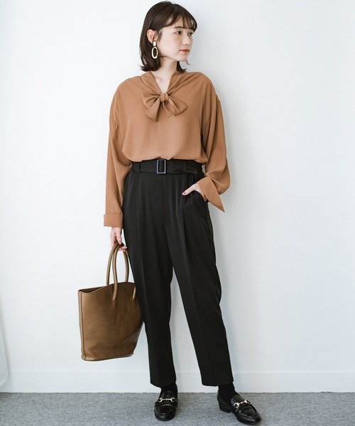 芬家日单春款日本原单女款高腰显瘦直筒裤休闲裤女裤OL风女装官网