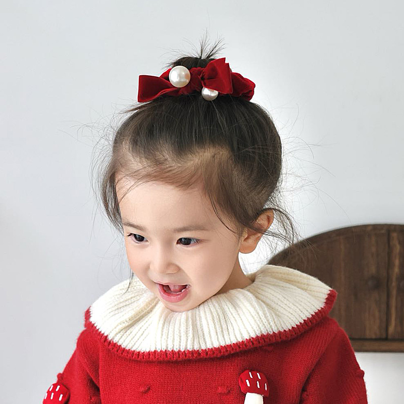 丝绒发圈扎马尾头饰儿童