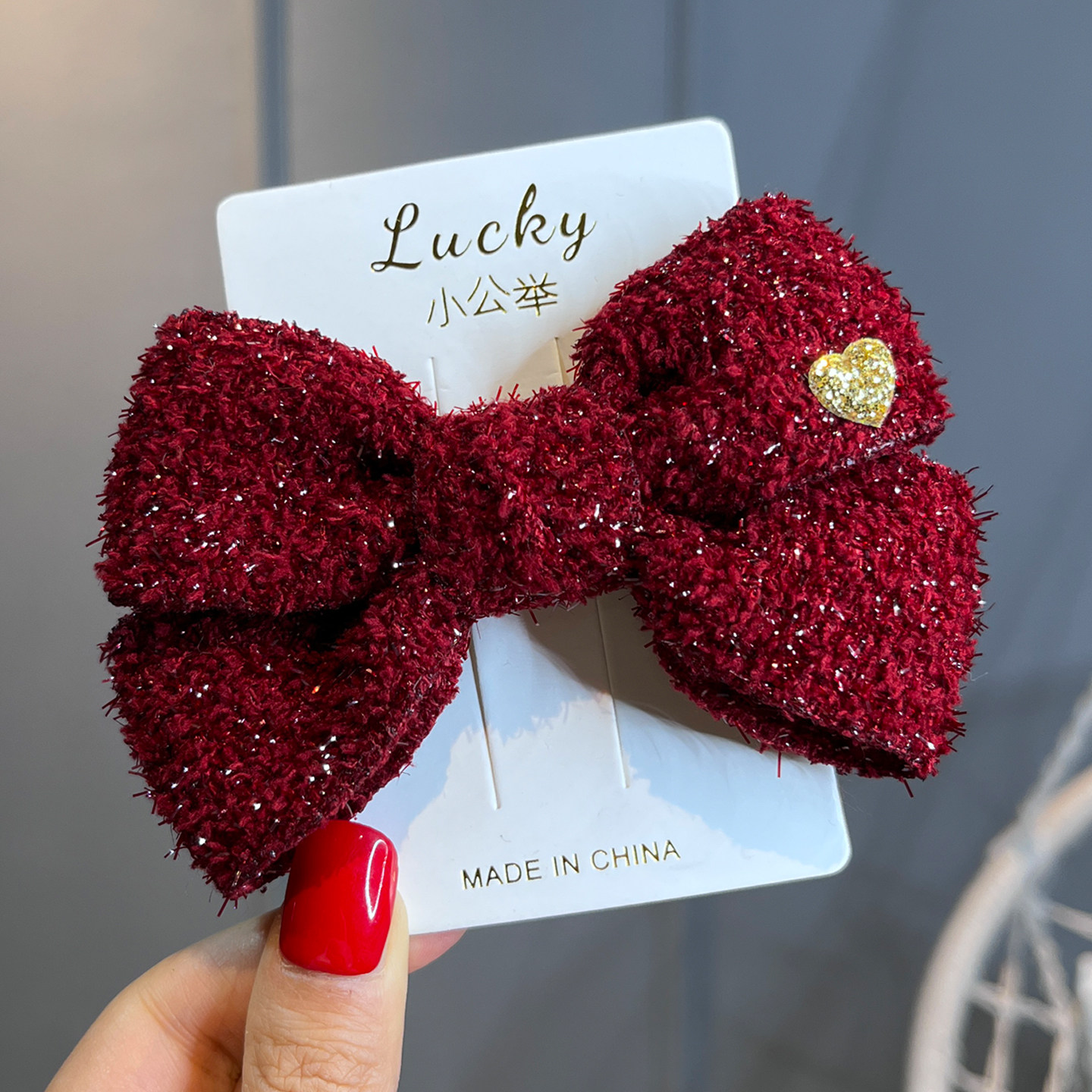 高级酒红色新年亮闪大蝴蝶结发饰儿童发夹甜美发卡头饰女童头绳花,童装/婴儿装/亲子装,发饰,淘宝优惠券,粉丝福利购,淘宝优惠卷