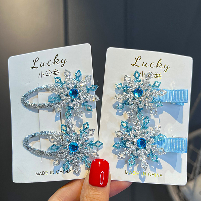 公主风小女孩雪花发夹bb夹