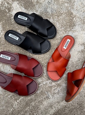 外贸大码鞋法式一字拖女夏新款外穿平底高级感拖鞋时尚气质凉拖鞋