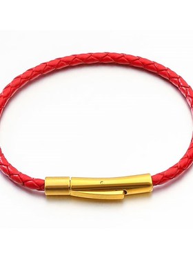 diy真皮编织转运珠本命年手链绳