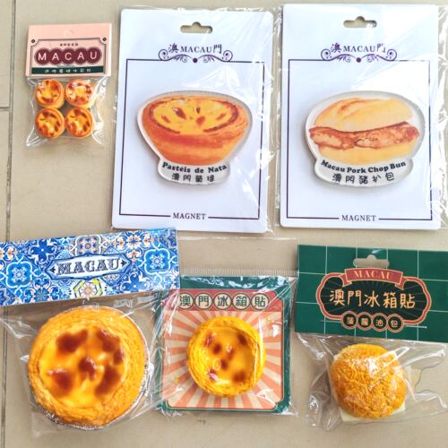 澳门葡挞菠萝油包鸡蛋仔牛杂冰箱贴原创设计仿真美食纪念品伴手礼