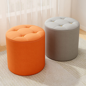 小凳子家用矮凳实木圆凳儿童小板凳猫抓皮轻奢凳子结实耐用沙发凳