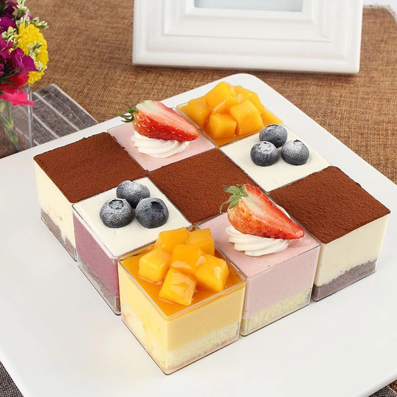 九宫格慕斯杯蛋糕盒子一次性方形布丁杯水果杯酸奶杯冰淇淋塑料杯,餐饮具,塑杯,淘宝优惠券,粉丝福利购,淘宝优惠卷